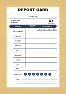 report card template for homeschoo