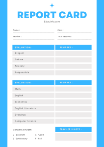 report card template for homeschooling