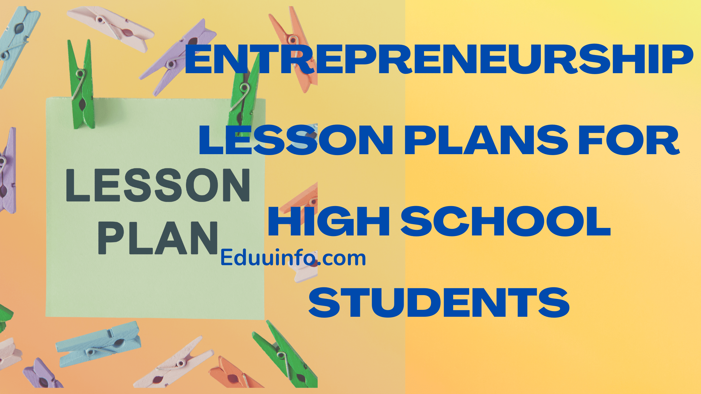 entrepreneurship lesson plans for high school students